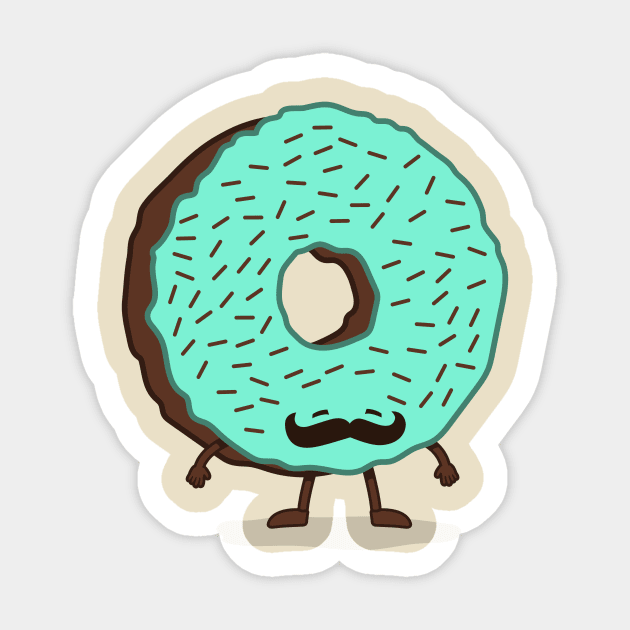 The Mustache Donut Sticker by nickv47